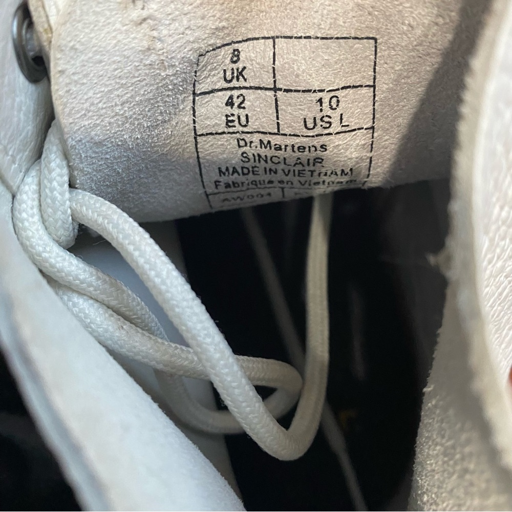 Dr Martens Sinclair White Milled Napa Leather Boots - Picture 4 of 4